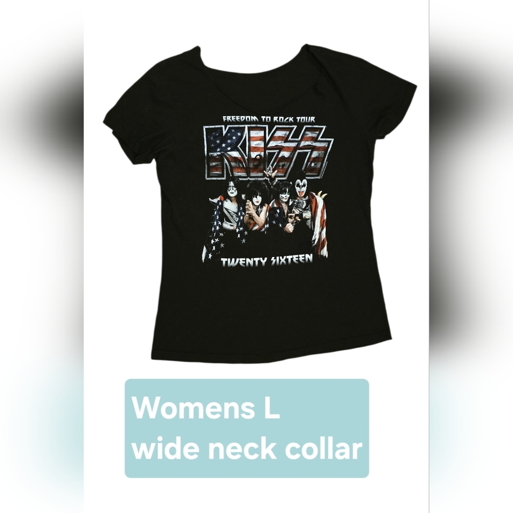 KISS Freedom to Rock Tour 2016 Women’s Black Graphic Tee